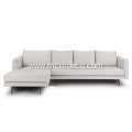 Parker Coconut White Fabric Left Sectional Sofa